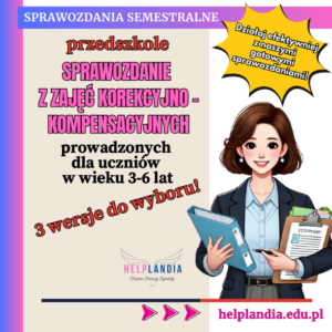 Sprawozdanie semestralne z zajęć korekcyjno-kompensacyjnych_przedszkole