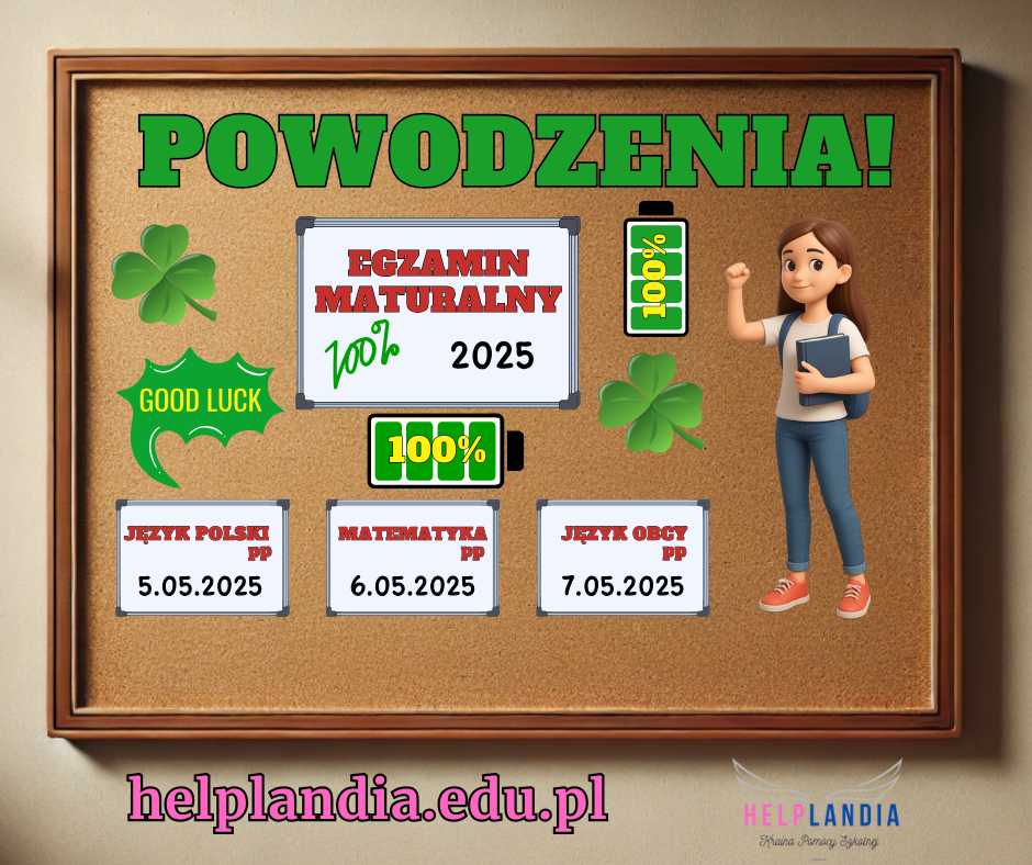 EGZAMIN MATURALNY. POWODZENIA! dekoracja