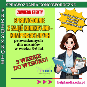 Sprawozdanie końcoworoczne z zajęć korekcyjno - kompensacyjnych _przedszkole