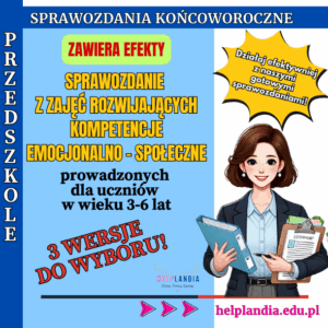 Sprawozdanie końcoworoczne z zajęć rozwijających kompetencje społeczno-emocjonalne_przedszkole