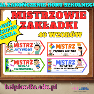"MISTRZOWIE" - DOCENIAJĄCE ZAKŁADKI DLA UCZNIÓW