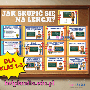 JAK SKUPIĆ SIĘ NA LEKCJI? gazetka edukacyjna dla klas 1–3