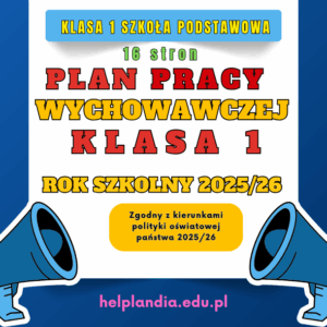 PLAN PRACY WYCHOWAWCZEJ DLA KLASY 1 2025/26