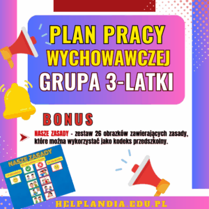 Plan pracy wychowawczej  dla grupy 3-latków w przedszkolu na rok 2025/2026