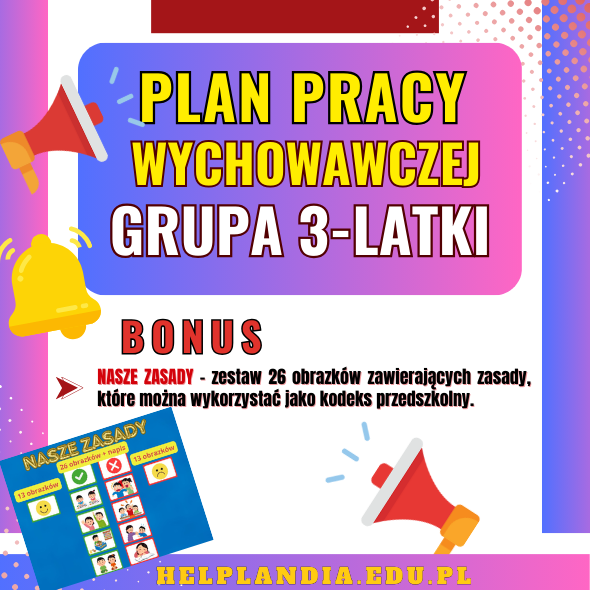 Plan pracy wychowawczej dla grupy 3-latków w przedszkolu na rok 2025/2026