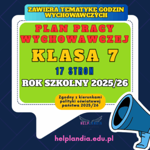 PLAN PRACY WYCHOWAWCZEJ DLA KLAS 7 2025/26