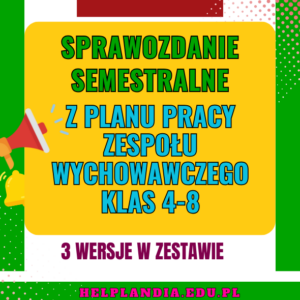 SPRAWOZDANIE Z PLANU PRACY ZESPOŁU WYCHOWAWCZEGO KLAS 4-8